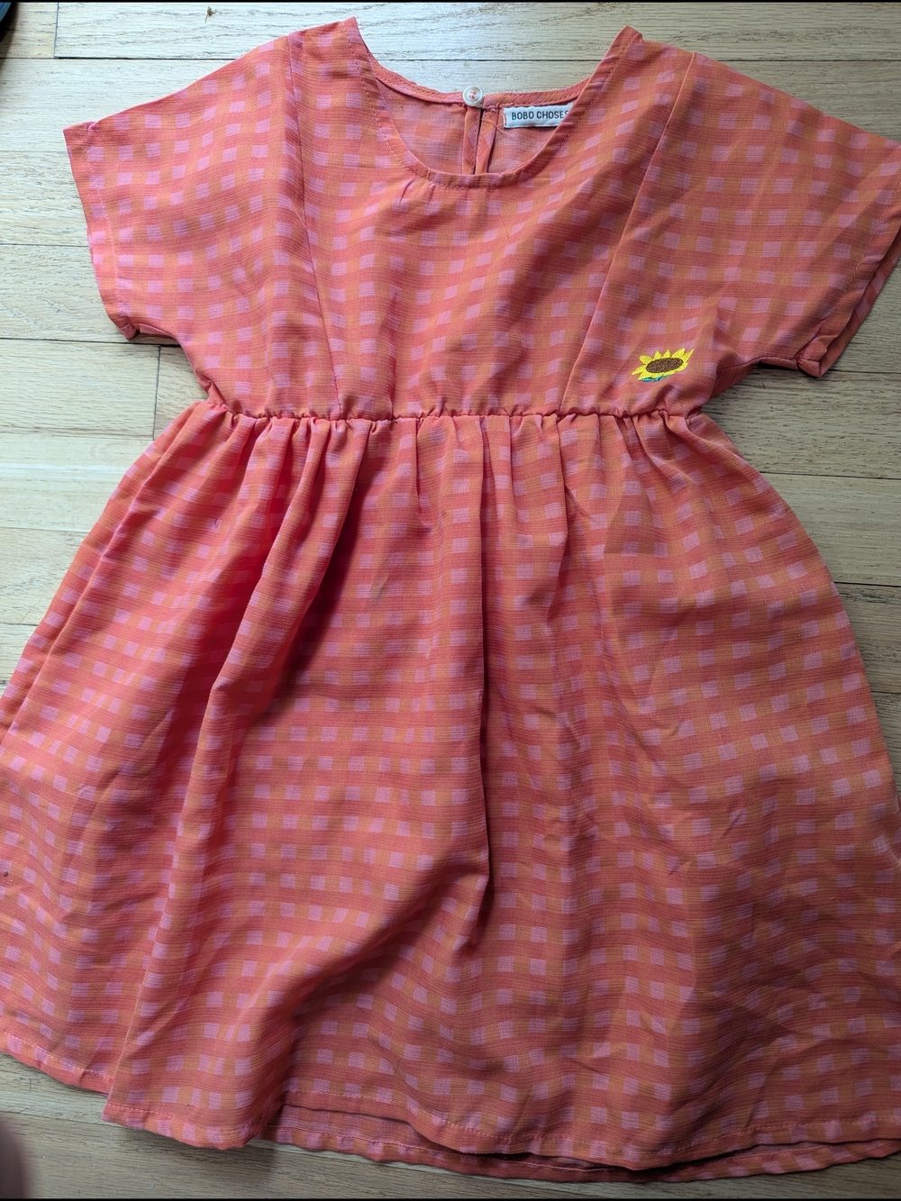 BOBO CHOSES Coral Orange Garment (Label Visible)